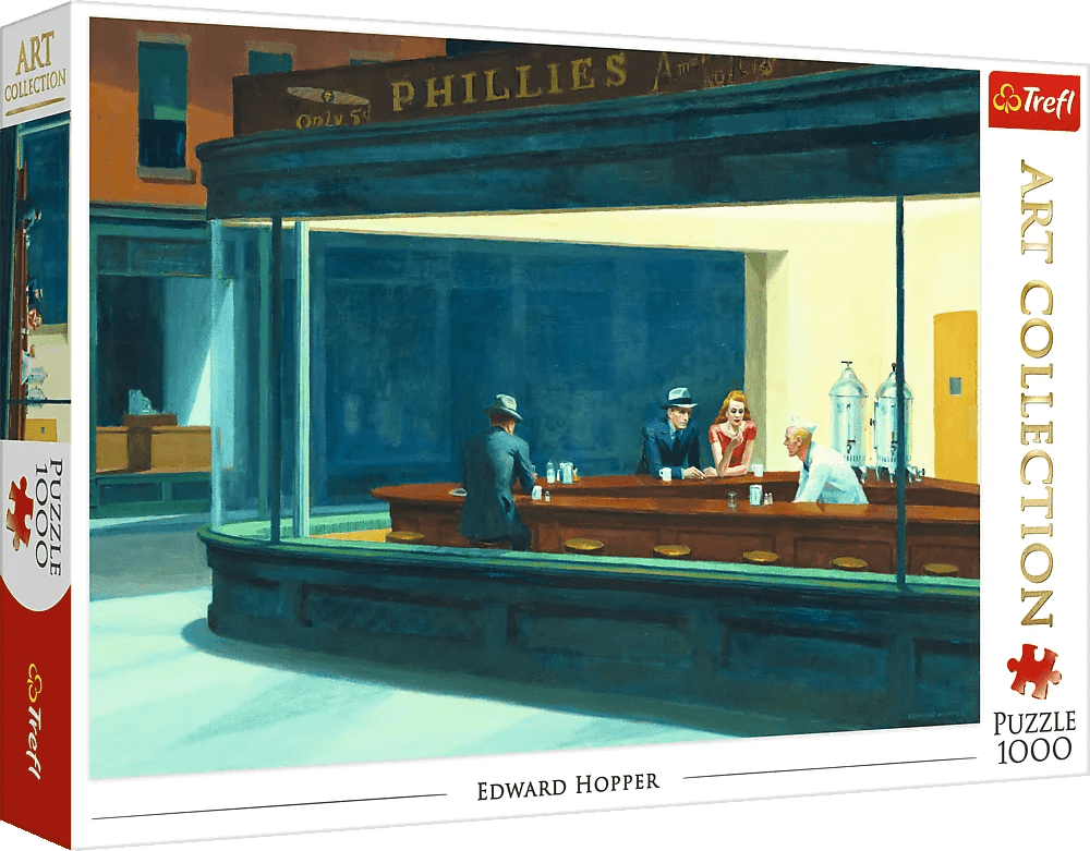 Edward Hopper - Éjjeli Baglyok Trefl 1000 darabos kirakó puzzle (TR-10747 5900511107470) - puzzlegarden