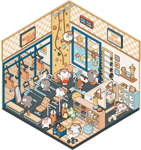 Edzőterem - matricajelenet Simno 1 darabos kirakó puzzle (SN-6941776317210) - puzzlegarden