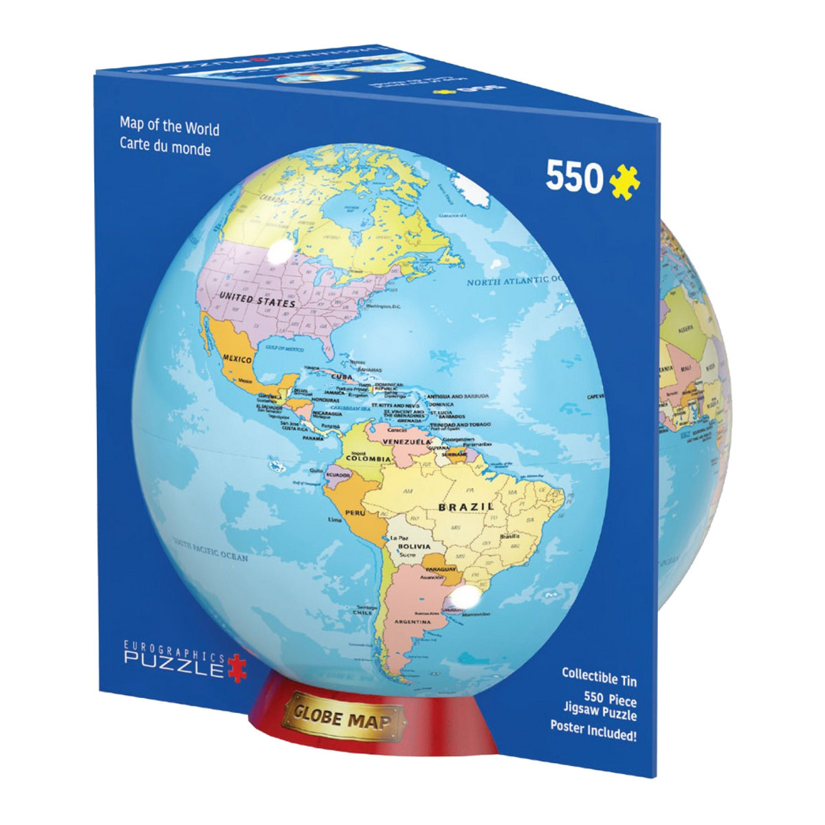 Világtérkép – fémdobozban Eurographics 550 darabos kirakó puzzle (EUR-8551-5863) - puzzlegarden