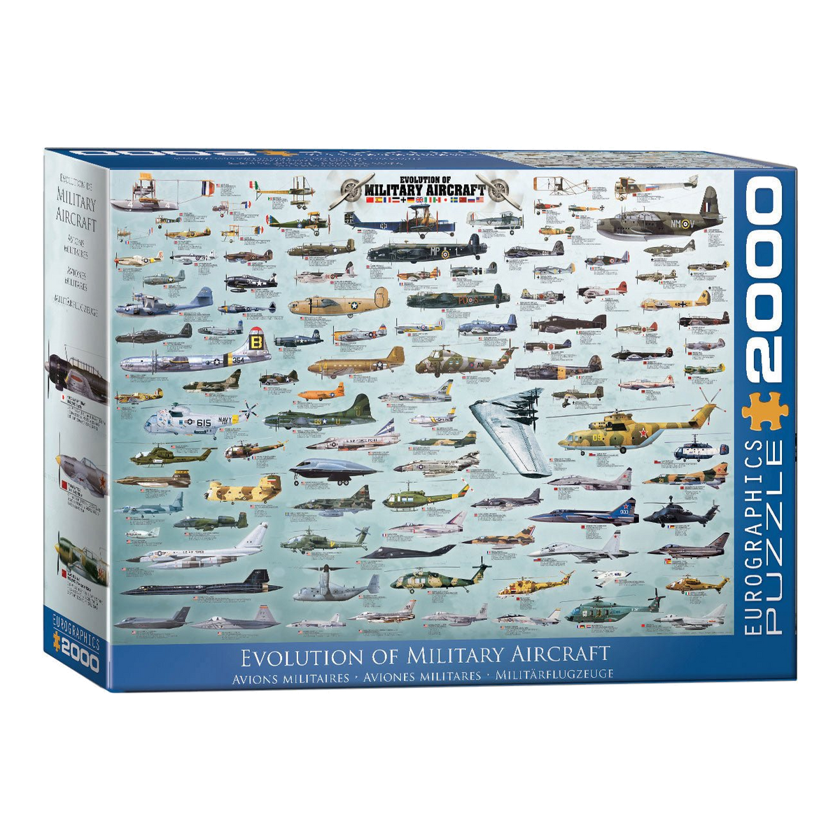Katonai repülőgépek fejlődése Eurographics 2000 darabos kirakó puzzle (EUR-8220-0578) - puzzlegarden