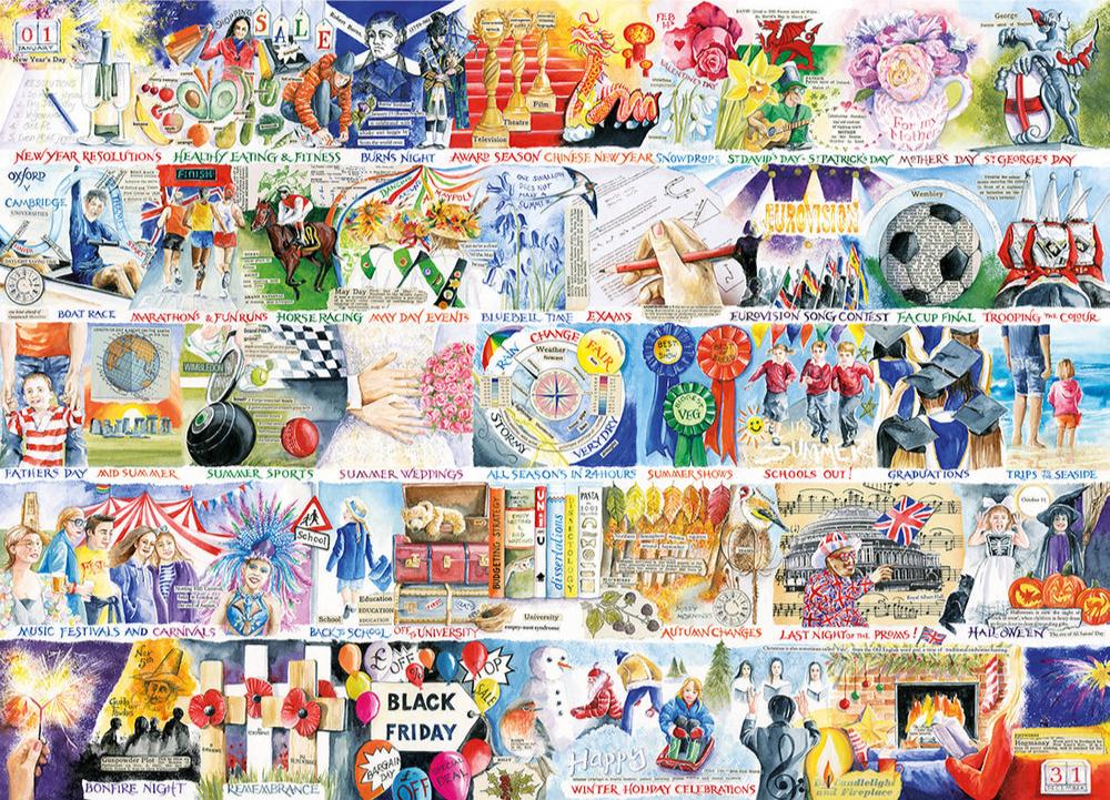 Egy év Nagy - Britanniában Gibsons 1000 darabos kirakó puzzle (G - G7140 5012269071405) - puzzlegarden