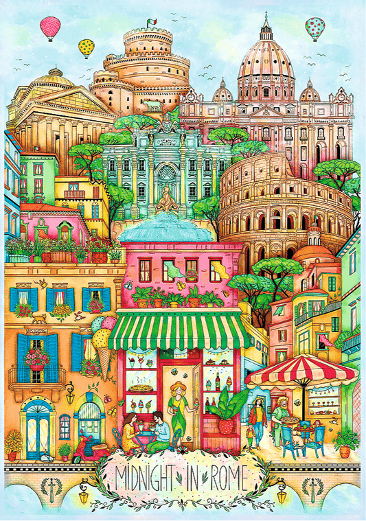 Éjféli séta Rómában Trefl 1000 darabos kirakó puzzle (TR - 12072) - puzzlegarden