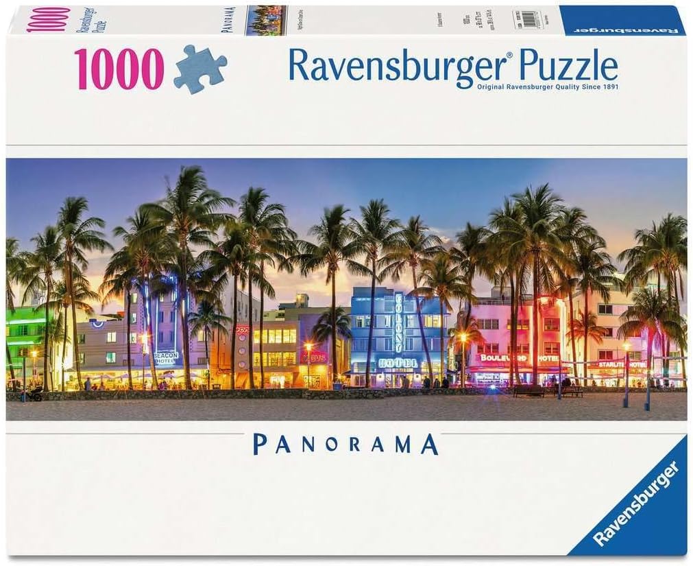 Éjszakai fények az Ocean Drive - on - panoráma Ravensburger 1000 darabos kirakó puzzle (RA-12001710) - puzzlegarden