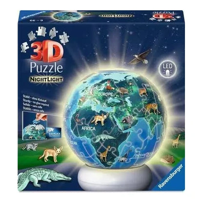 Éjszakai földgömb – világító - 3D Ravensburger 74 darabos kirakó puzzle (RA-12008055) - puzzlegarden