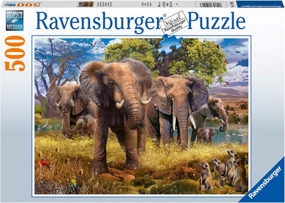 Elefánt család Ravensburger 500 darabos kirakó puzzle (RA-15040 4005556150403) - puzzlegarden