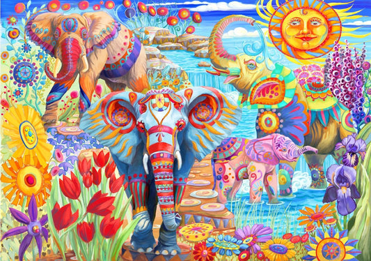 Elefántok a kertben Bluebird 2000 darabos kirakó puzzle (BB-F-90015 3663384900150) - puzzlegarden