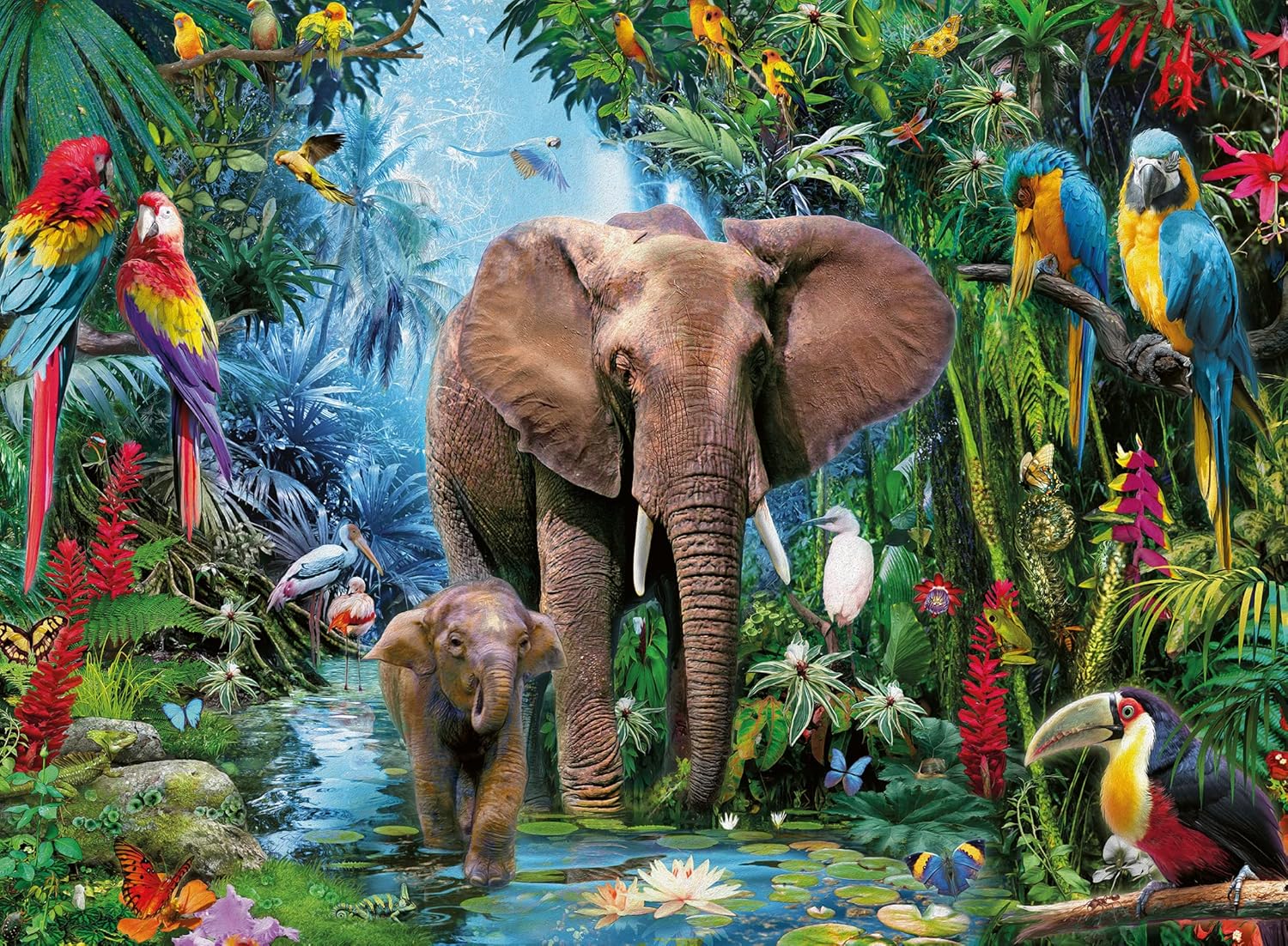 Elefántok az Oázisban Ravensburger 150 darabos kirakó puzzle (RA-12901) - puzzlegarden
