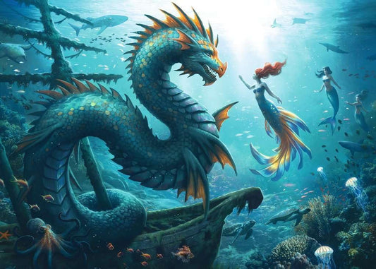Elvarázsolt mélységek: Sárkány, sellő és teknősök Ravensburger 1000 darabos kirakó puzzle (RA - 12001434) - puzzlegarden