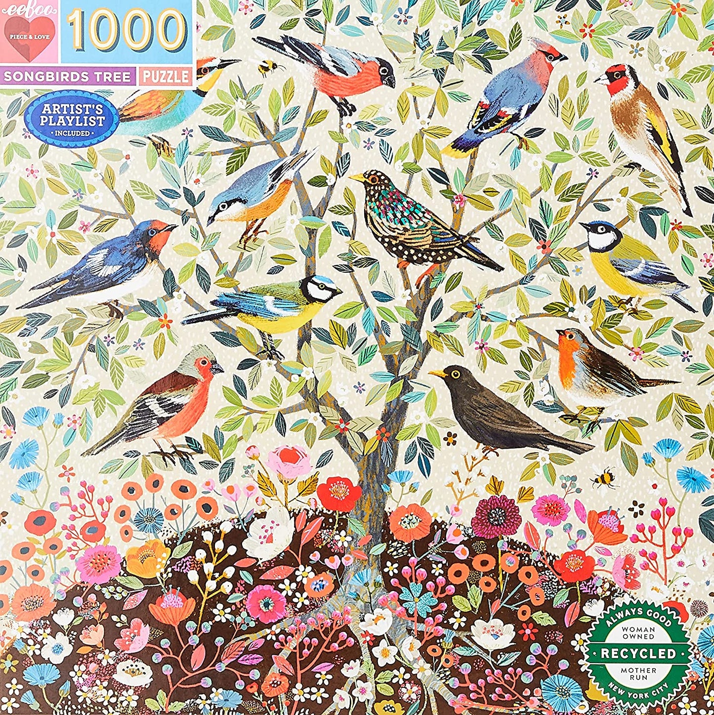 Énekesmadarak Fája Eeboo 1000 darabos kirakó puzzle (EB-PZTSBD 689196511141) - puzzlegarden