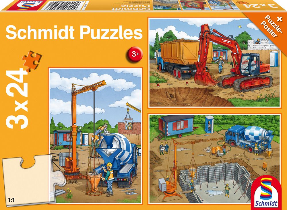 Építkezés előtt – 3x24 Schmidt Spiele 3x24 darabos kirakó puzzle (SCH-56200) - puzzlegarden