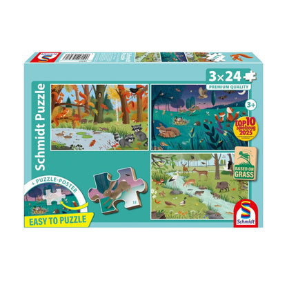 Erdei és mezei állatok – 3x24 Schmidt Spiele 3x24 darabos kirakó puzzle (SCH-56581) - puzzlegarden