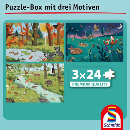 Erdei és mezei állatok – 3x24 Schmidt Spiele 3x24 darabos kirakó puzzle (SCH-56581) - puzzlegarden