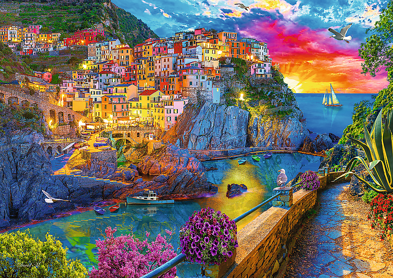 Esti séta Cinque Terrében Trefl 1000 darabos kirakó puzzle (TR-10982) - puzzlegarden