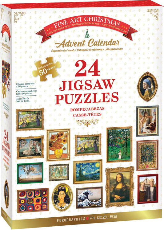 Festészeti remekművek – puzzle adventi naptár – a kirakó doboza