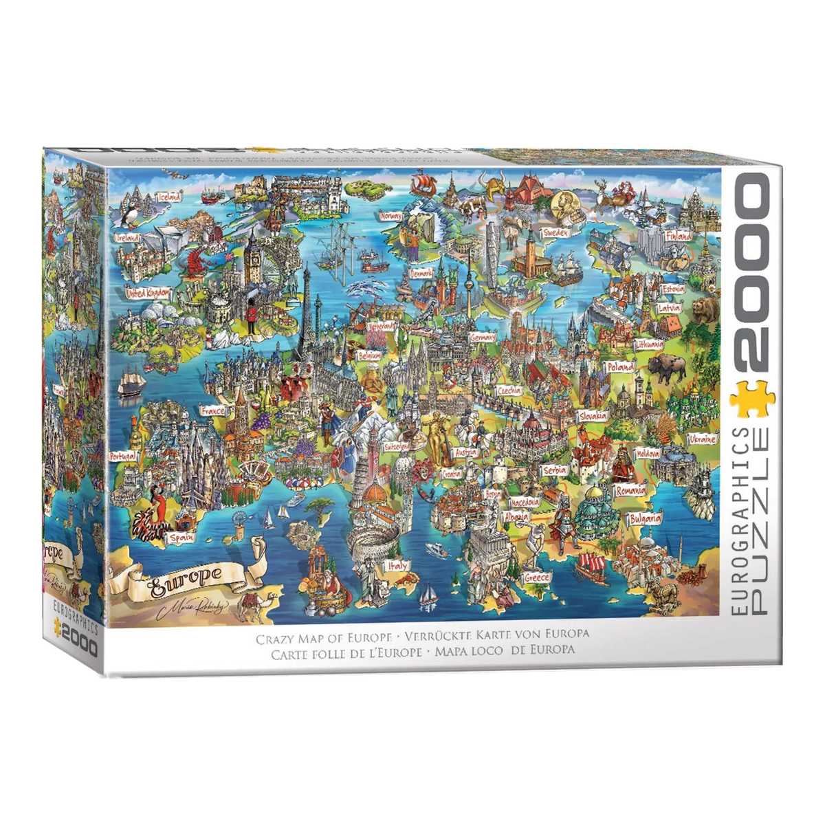 Európa őrült térképe Eurographics 2000 darabos kirakó puzzle (EUR-8220-6129) - puzzlegarden
