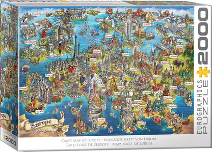 Európa őrült térképe Eurographics 2000 darabos kirakó puzzle (EUR-8220-6129) - puzzlegarden