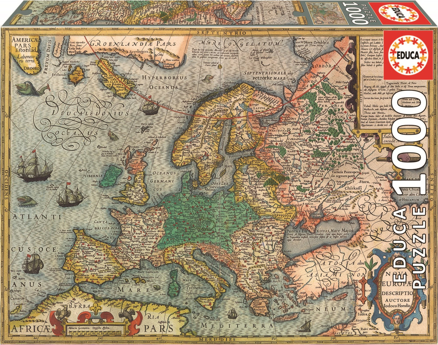 Európa térkép Educa 1000 darabos kirakó puzzle (ED-19624 8412668196247) - puzzlegarden