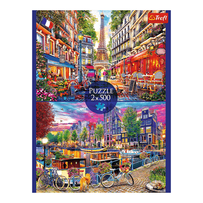 Európai Fővárosok - 2x500 Trefl 500 darabos kirakó puzzle (TR-37496) - puzzlegarden