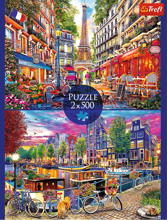 Európai Fővárosok - 2x500 Trefl 500 darabos kirakó puzzle (TR - 37496) - puzzlegarden