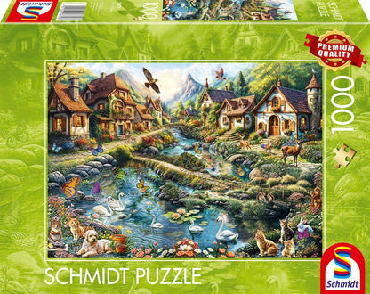 Falucska az erdőszélen Schmidt Spiele 1000 darabos kirakó puzzle (SCH-58874) - puzzlegarden