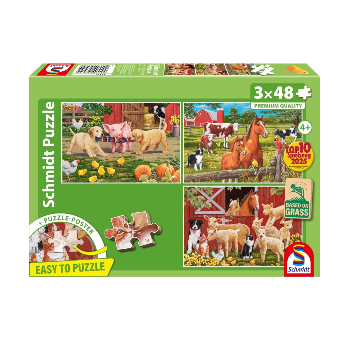 Farmállatok – 3x48 Schmidt Spiele 3x48 darabos kirakó puzzle (SCH-56579) - puzzlegarden