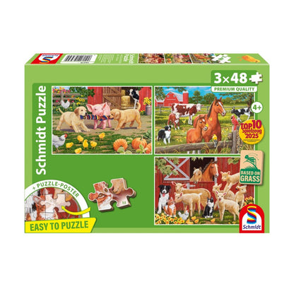 Farmállatok – 3x48 Schmidt Spiele 3x48 darabos kirakó puzzle (SCH-56579) - puzzlegarden