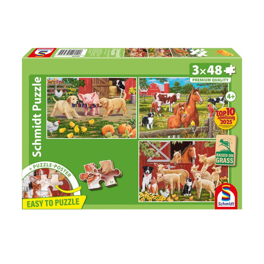Farmállatok – 3x48 Schmidt Spiele 3x48 darabos kirakó puzzle (SCH-56579) - puzzlegarden