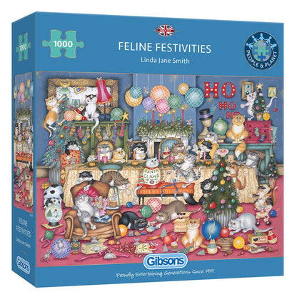 Feline Festivities Gibsons 1000 darabos kirakó puzzle (G - G6371 5012269063714) - puzzlegarden