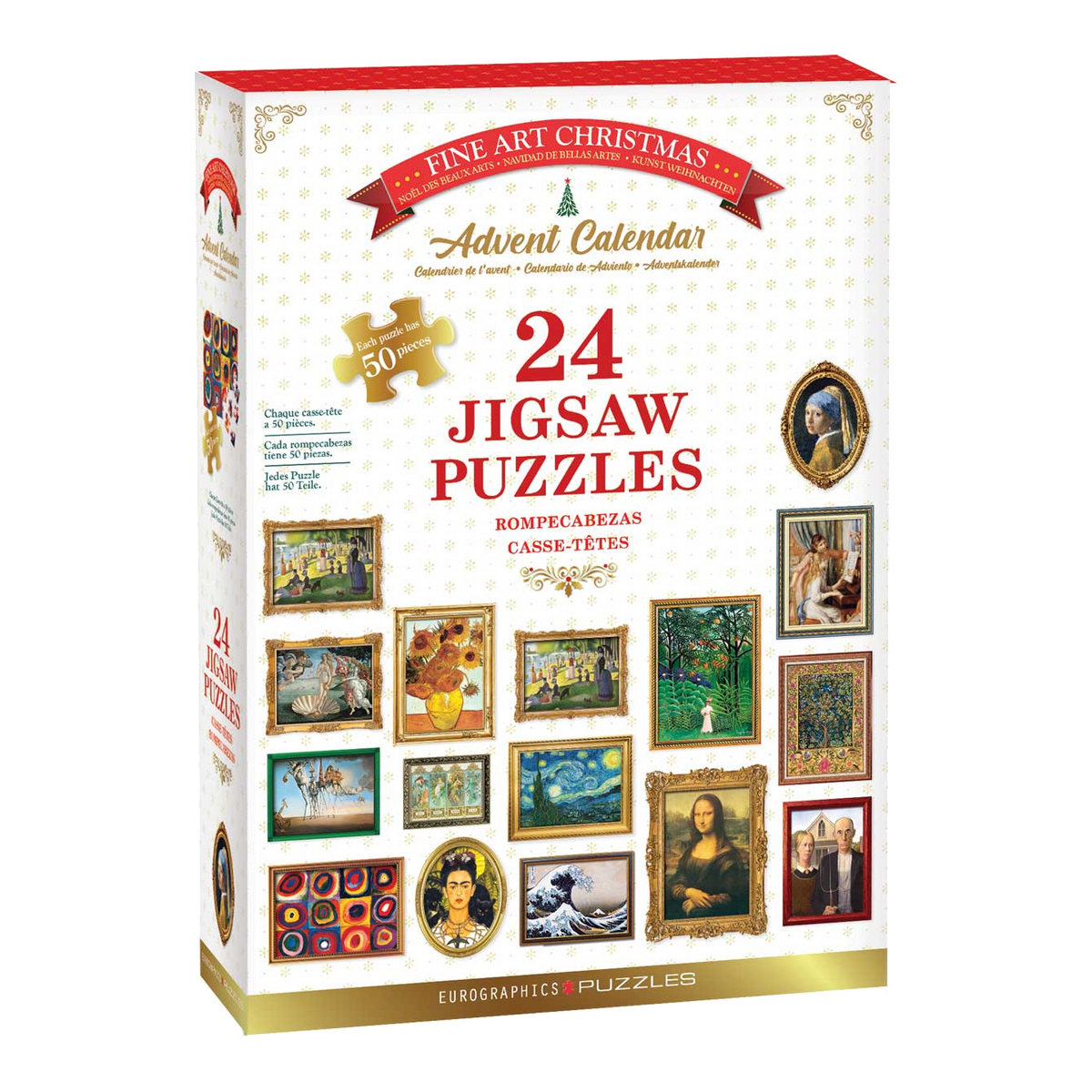 Festészeti remekművek – puzzle adventi naptár Eurographics 24x50 darabos kirakó puzzle (EUR-8924-6042) - puzzlegarden