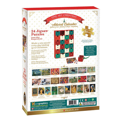 Festészeti remekművek – puzzle adventi naptár Eurographics 24x50 darabos kirakó puzzle (EUR-8924-6042) - puzzlegarden
