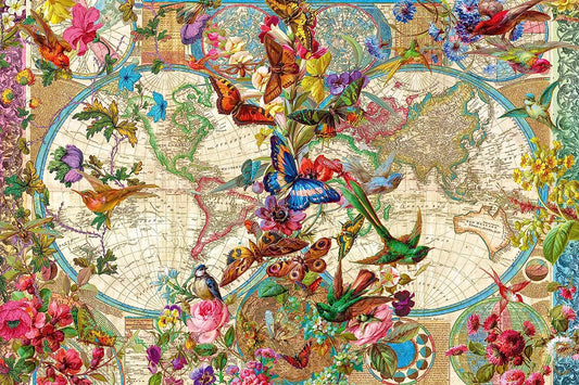 Flóra és fauna világtérkép Ravensburger 3000 darabos kirakó puzzle (RA-17117 4005556171170) - puzzlegarden