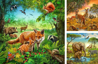 Földrészek Állatai - 3x49 Ravensburger 49 darabos kirakó puzzle (RA-09330) - puzzlegarden