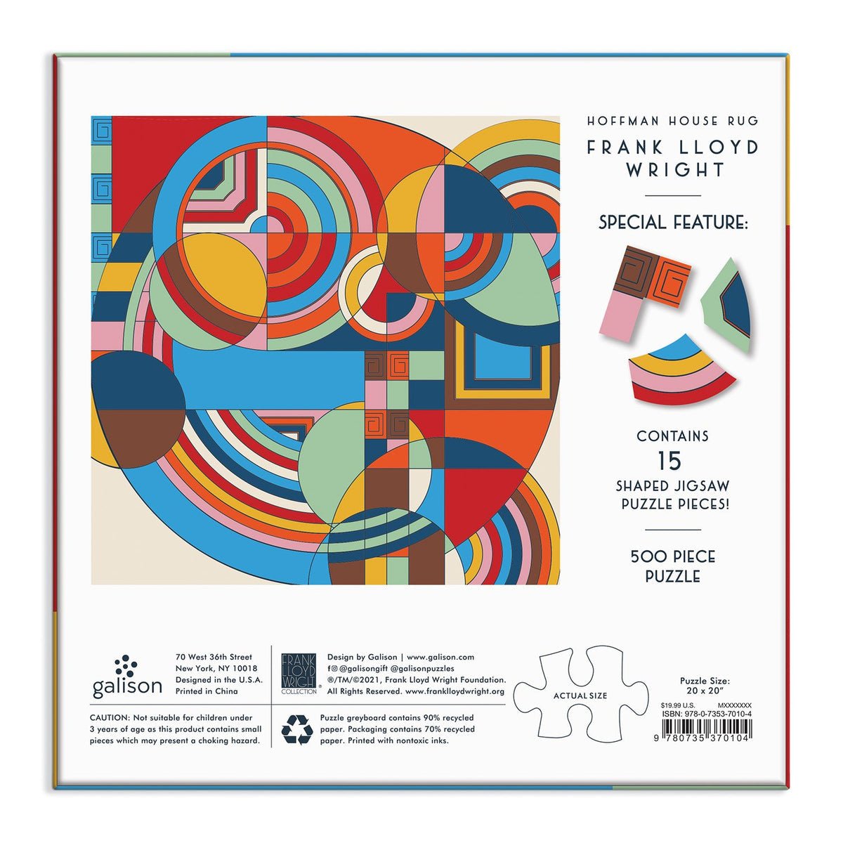 Frank Lloyd Wright - A Hoffman-ház szőnyege Galison 500 darabos kirakó puzzle (GA-9780735370104 9780735370104) - puzzlegarden
