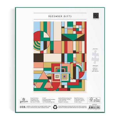 Frank Lloyd Wright – Decemberi ajándékok - aranyfóliás Galison 1000 darabos kirakó puzzle (GA-9780735386143) - puzzlegarden