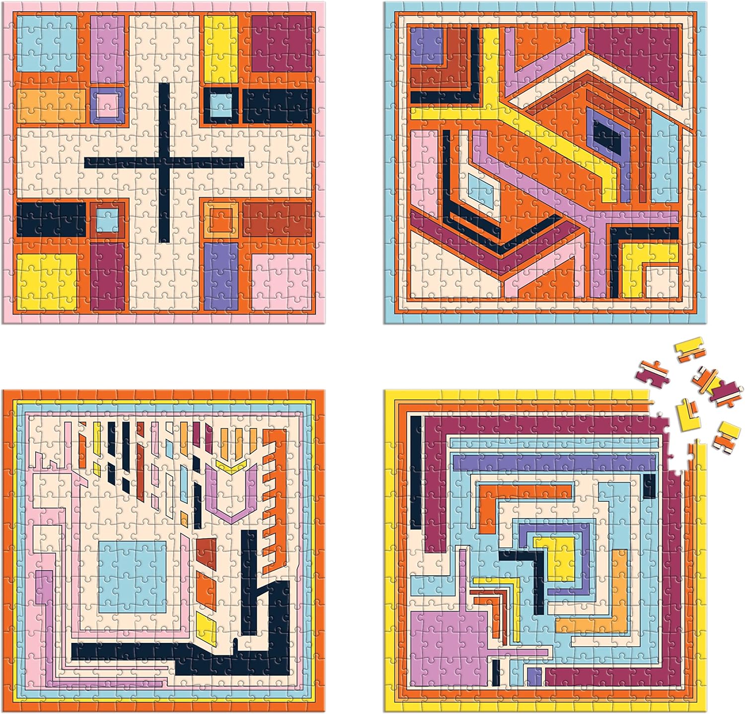 Frank Lloyd Wright - Geometrikus textíliák - 4x200 Galison 200 darabos kirakó puzzle (GA-M050622G 9780735376236) - puzzlegarden