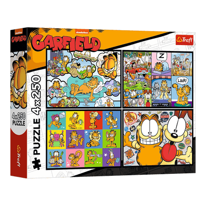 Garfield utálja a hétfőt - 4x250 Trefl 250 darabos kirakó puzzle (TR-13344) - puzzlegarden