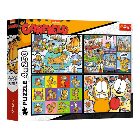 Garfield utálja a hétfőt - 4x250 Trefl 250 darabos kirakó puzzle (TR-13344) - puzzlegarden