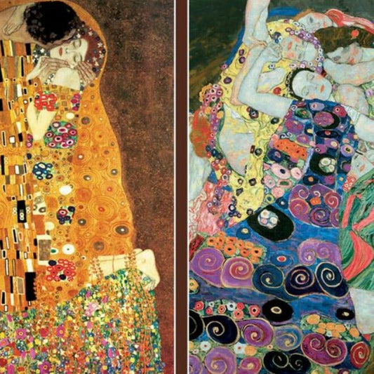 Gustav Klimt - A csók + A szűz 2x1000 Educa 2x1000 darabos kirakó puzzle (ED-18488 8412668184886) - puzzlegarden