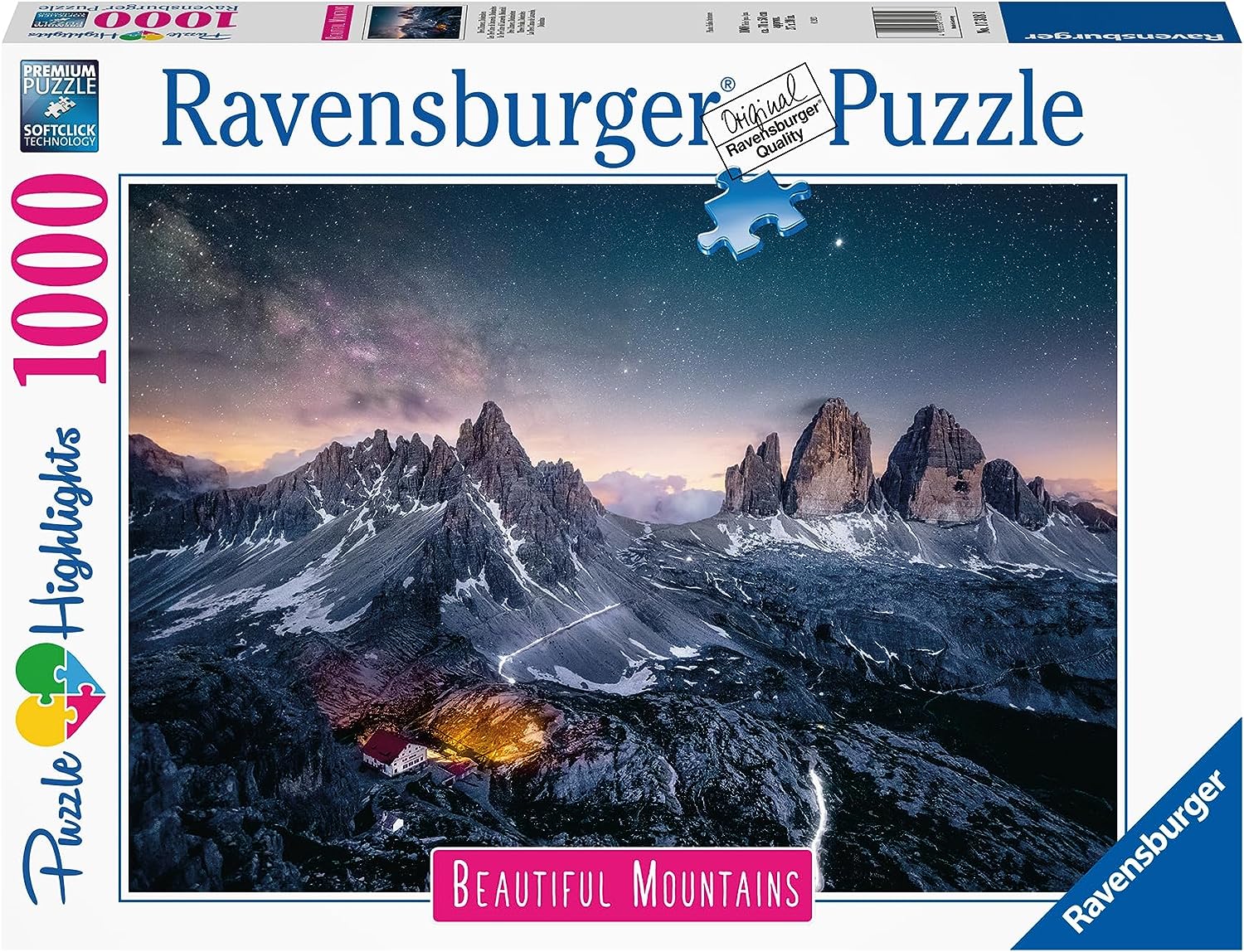 Gyönyörű Hegyek - Drei Zinnen, Dolomitok Ravensburger 1000 darabos kirakó puzzle (RA-17318 4005556173181) - puzzlegarden