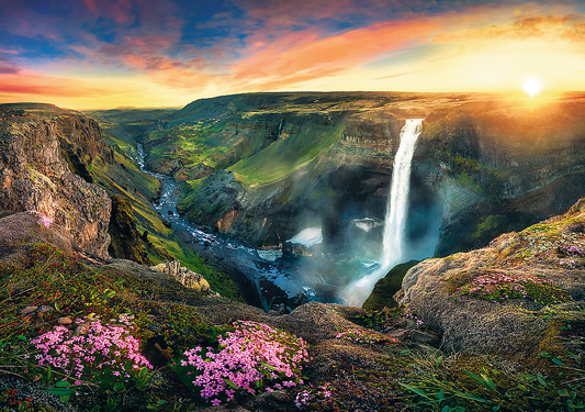 Háifoss - vízesés, Izland Trefl 2000 darabos kirakó puzzle (TR-27091) - puzzlegarden