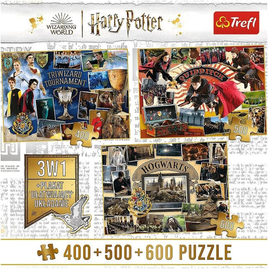 Harry Potter 3in1 gyüjtemény 1. - Trimágus Tusa, Kviddics, Roxfort - 400, 500, 600 Trefl 500 darabos kirakó puzzle (TR - 91827 5900511918274) - puzzlegarden