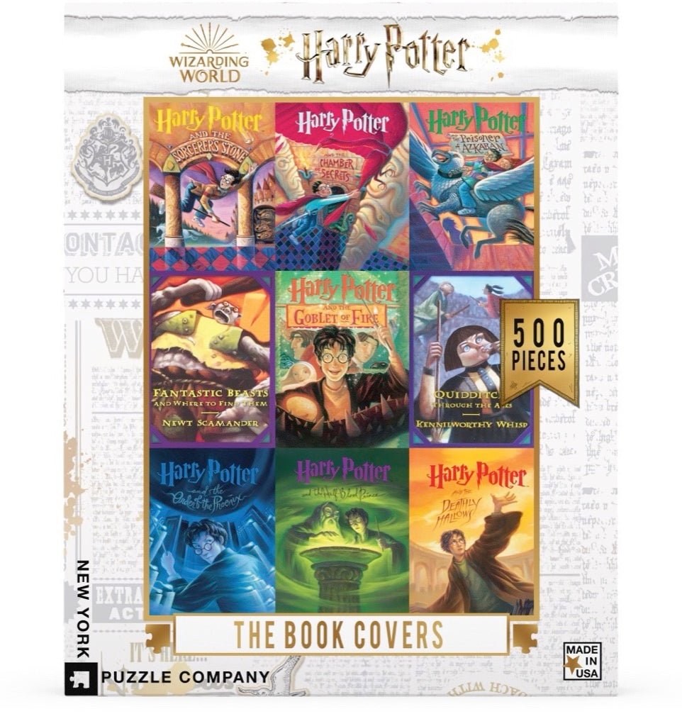 Harry Potter Könyv Borító kollázs New York Puzzle Company 500 darabos kirakó puzzle (NYPC-NPZHP1917 819844015923) - puzzlegarden