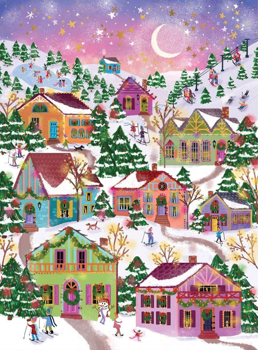 Havas falu - aranyfóliás Galison 1000 darabos kirakó puzzle (GA-9780735386082) - puzzlegarden