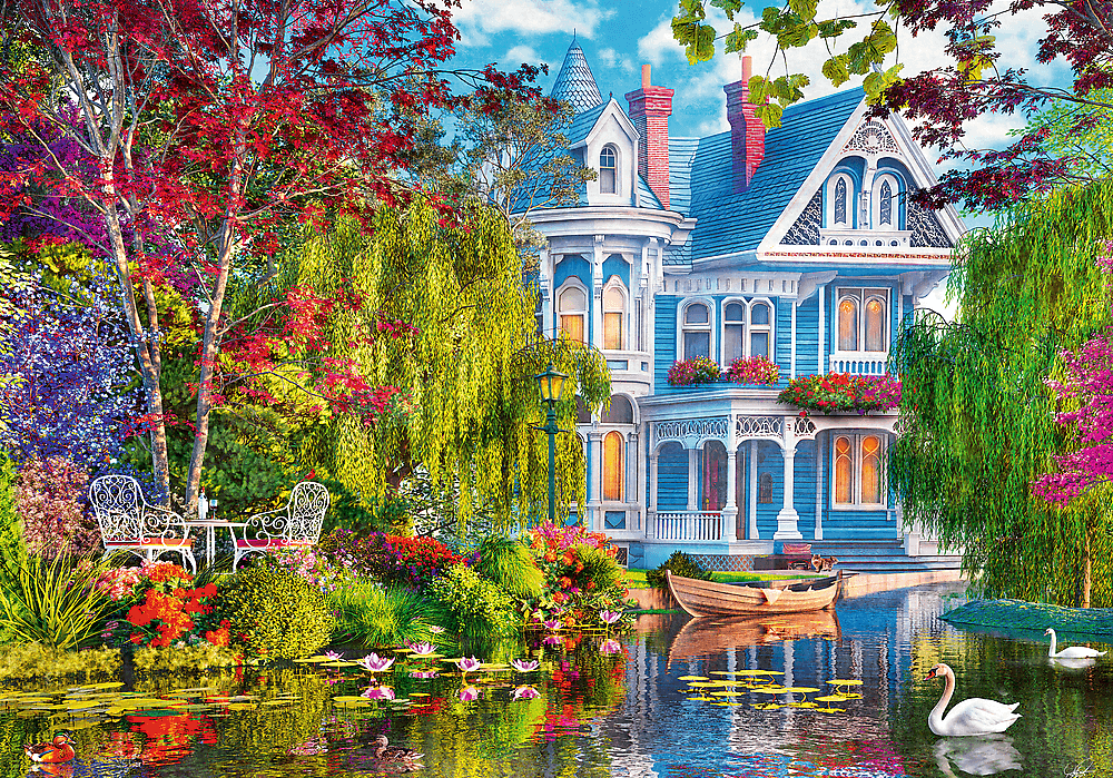 Ház a tóparton Trefl 2000 darabos kirakó puzzle (TR-27129) - puzzlegarden