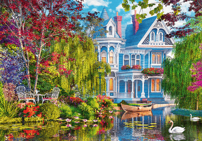 Ház a tóparton Trefl 2000 darabos kirakó puzzle (TR-27129) - puzzlegarden
