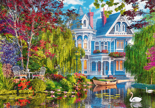 Ház a tóparton Trefl 2000 darabos kirakó puzzle (TR-27129) - puzzlegarden