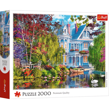 Ház a tóparton Trefl 2000 darabos kirakó puzzle (TR-27129) - puzzlegarden