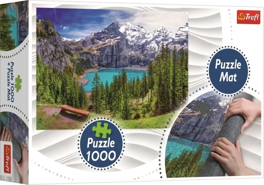 Hegyi kilátás + puzzle szőnyeg Trefl 1000 darabos kirakó puzzle (TR-93079) - puzzlegarden