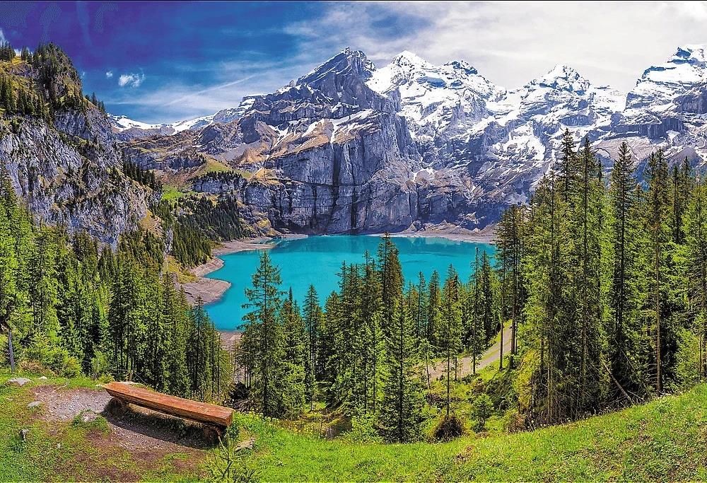 Hegyi kilátás + puzzle szőnyeg Trefl 1000 darabos kirakó puzzle (TR-93079) - puzzlegarden