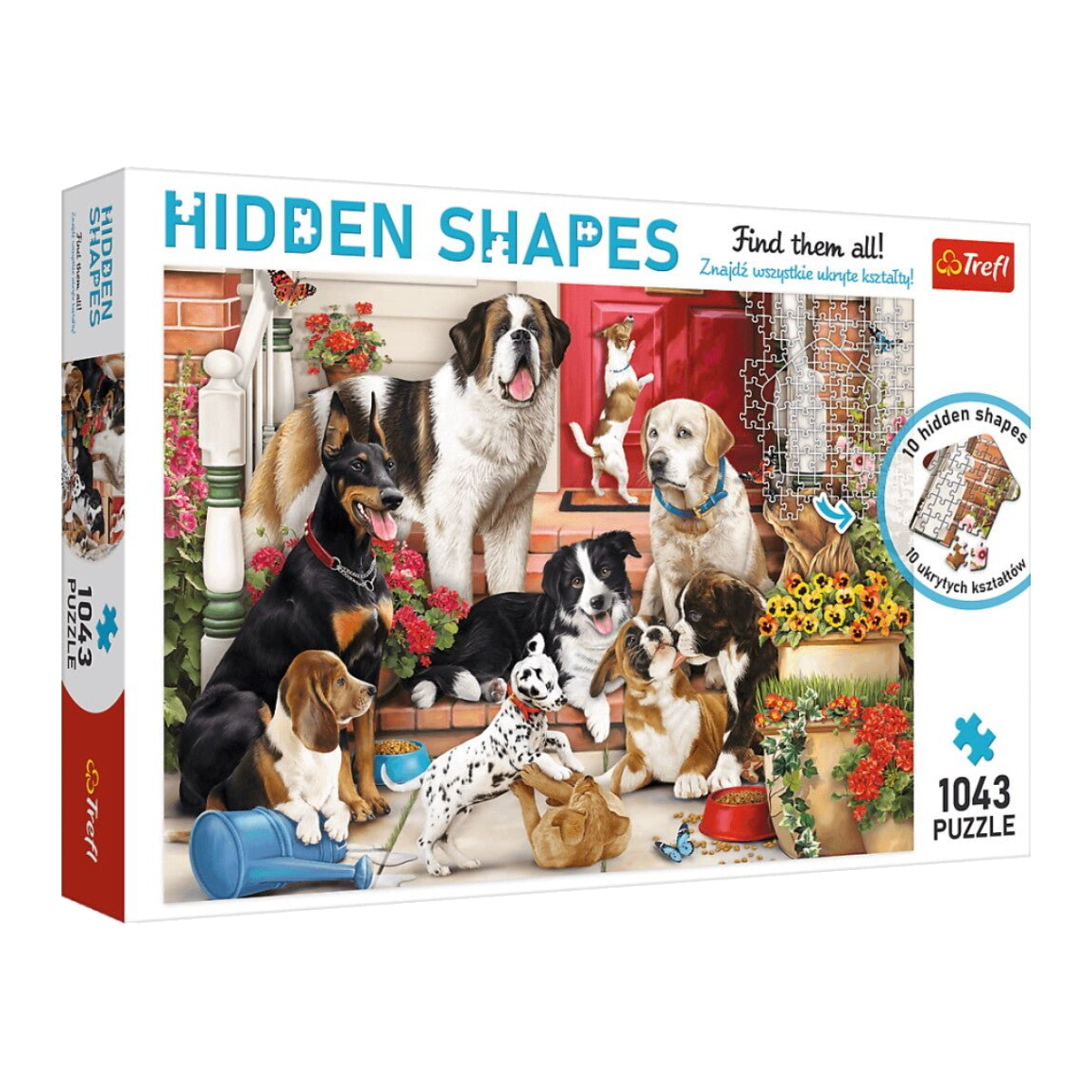 Hidden Shapes - Mókás kutyák Trefl 1043 darabos kirakó puzzle (TR-10675) - puzzlegarden